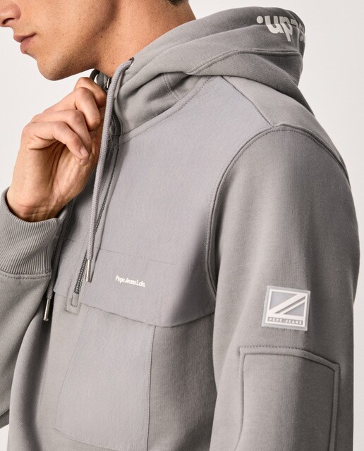 Sudadera de hombre en color gris con capucha y cremallera · Pepe Jeans · El  Corte Inglés