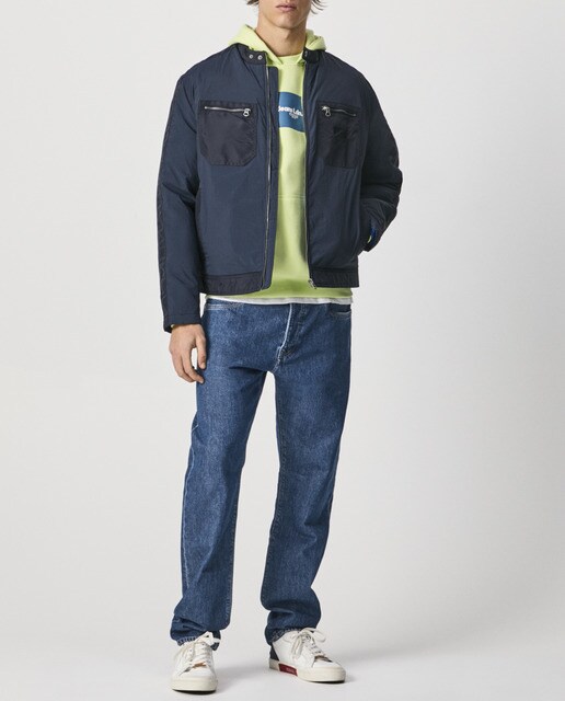 Cazadora de hombre biker con cremallera en color azul marino · Pepe Jeans · El  Corte Inglés