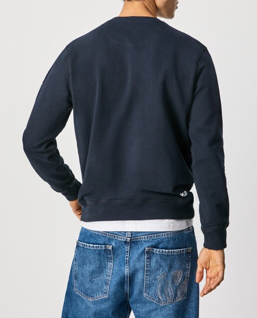 Sudadera de hombre en color azul marino con logo frontal · Pepe Jeans · El  Corte Inglés