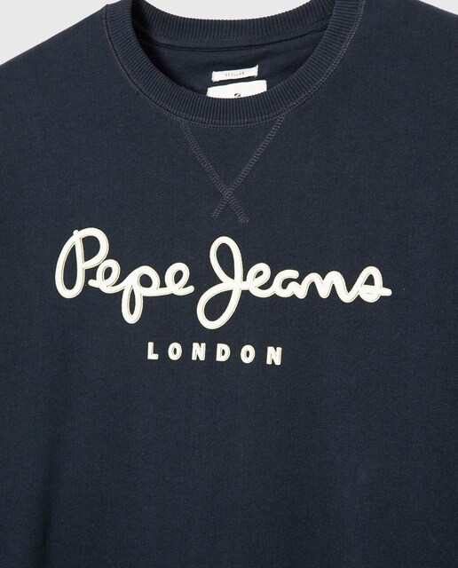 Sudadera de hombre en color azul marino con logo frontal · Pepe Jeans · El  Corte Inglés