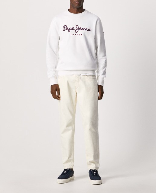 Sudadera de hombre en color blanco con logo frontal · Pepe Jeans · El Corte  Inglés