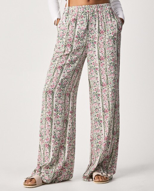 Pantalón palazzo de mujer con cintura elástica y estampado floral · Pepe  Jeans · El Corte Inglés