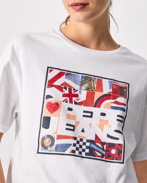 Camiseta de mujer fit relajado con estampado frontal · Pepe Jeans · El  Corte Inglés