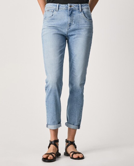 Vaquero recto de mujer de tiro alto en color azul claro · Pepe Jeans · El  Corte Inglés