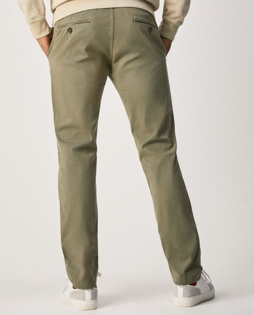 Pantalones: Pantalón de Gabardina corte chino Verde Petróleo Talle 40