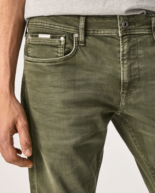 Pantalón cinco bolsillos de hombre regular en color verde militar · Pepe  Jeans · El Corte Inglés