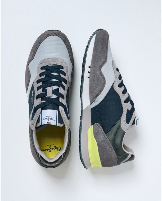 Zapatillas deportivas de hombre con detalles acolchados color gris · Pepe  Jeans · El Corte Inglés