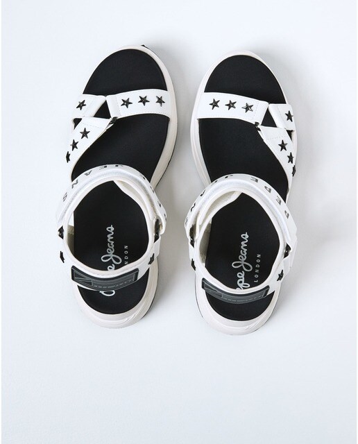 Sandalias de plataforma de mujer color blanco con cierre adherente · Pepe  Jeans · El Corte Inglés