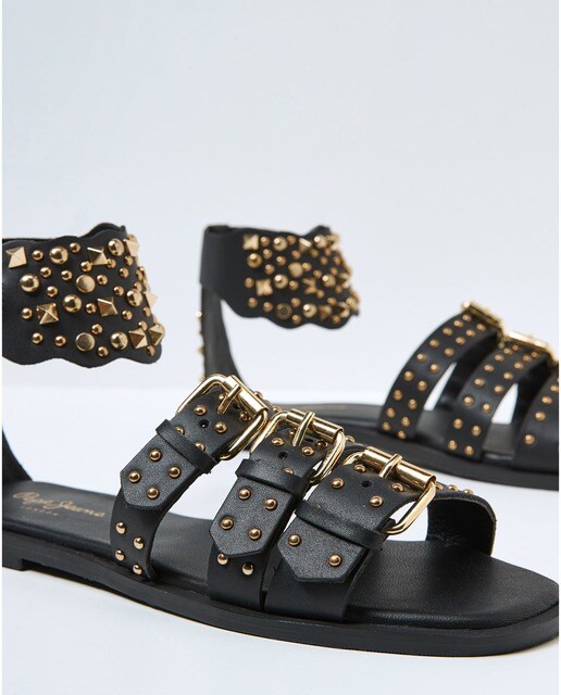 Sandalias planas de mujer de piel color negro · Pepe Jeans · El Corte Inglés
