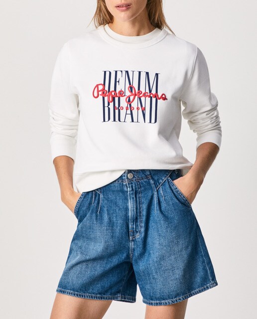 Sudadera de mujer de cuello redondo con logo estampado · Pepe Jeans · El Corte  Inglés