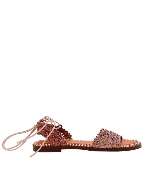 Sandalias planas de mujer en rosa con cordones · BLOGGER · El Corte Inglés