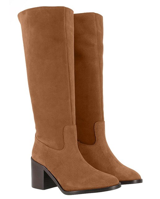 Botas de mujer altas de ante en marrón · BLOGGER · El Corte Inglés
