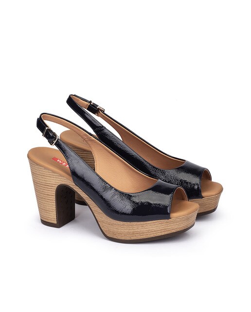 Sandalias de tacón de mujer de piel color azul marino · Weekend by Pedro  Miralles · El Corte Inglés