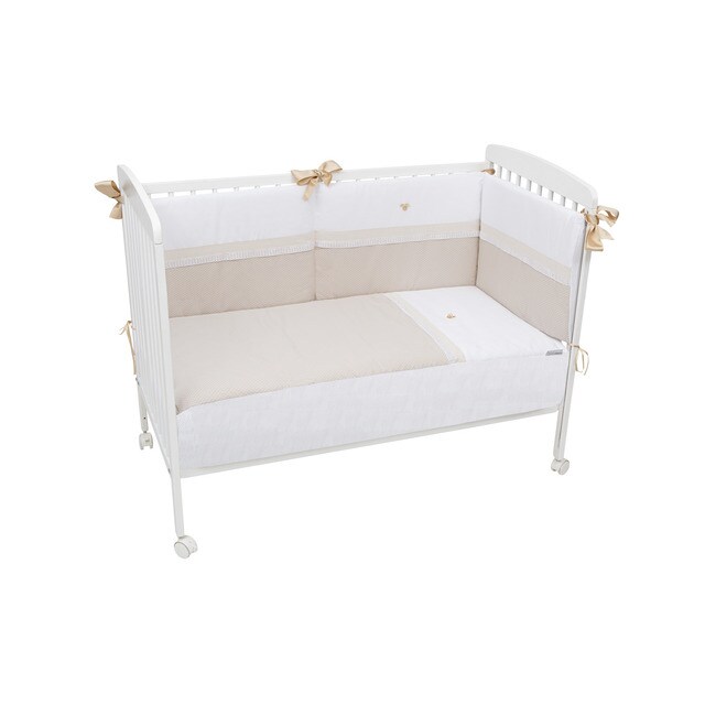 Juego textil de 2 piezas para cuna (60x120): (edredón+protector) Bimbiclass  Venecia en blanco y beige · El Corte Inglés
