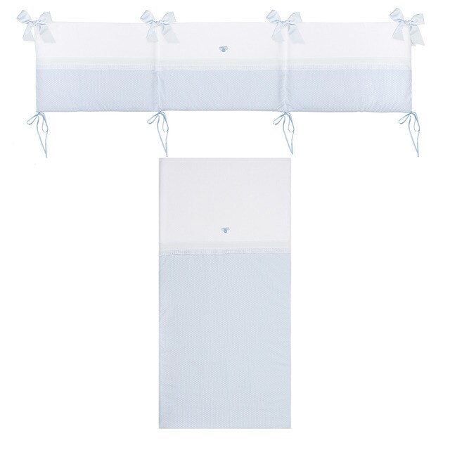 Juego textil de 2 piezas para cuna (70x140): (edredón+protector) Bimbiclass  Venecia en blanco y azul · El Corte Inglés