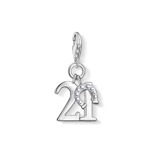 Imagen 0 de Colgante charm de plata número de la suerte 21