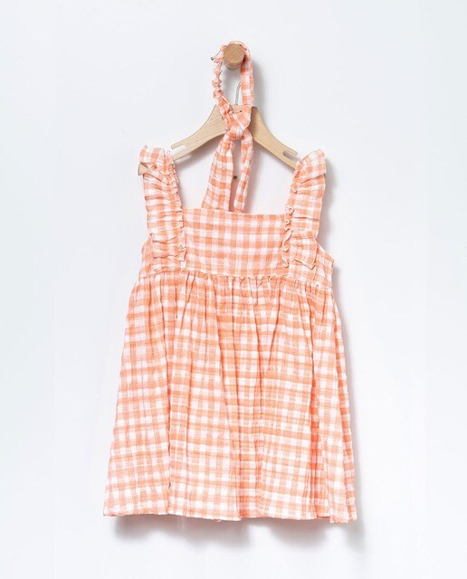 Vestido de bebé niña de cuadros vichy con cinta de pelo · Coco Acqua · El  Corte Inglés