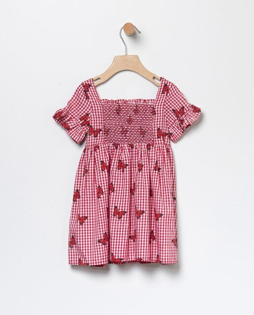 Vestido de bebé niña de cuadros vichy en rojo · Coco Acqua · El Corte Inglés