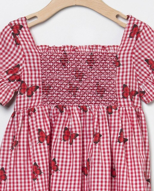 Vestido de bebé niña de cuadros vichy en rojo · Coco Acqua · El Corte Inglés