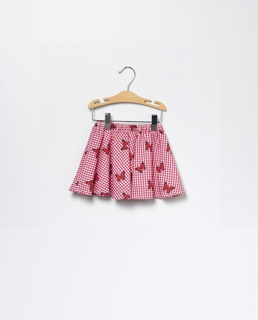 Conjunto de niña de blusa y falda de cuadros vichy en rojo · Coco Acqua ·  El Corte Inglés