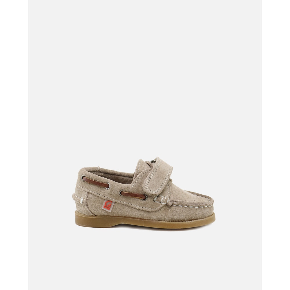 Imagen 0 de Náuticos de niños en piel color camel Camel