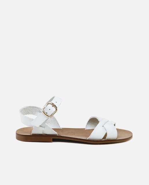 Sandalias planas de mujer en piel color blanco · Eli 1957 · El Corte Inglés