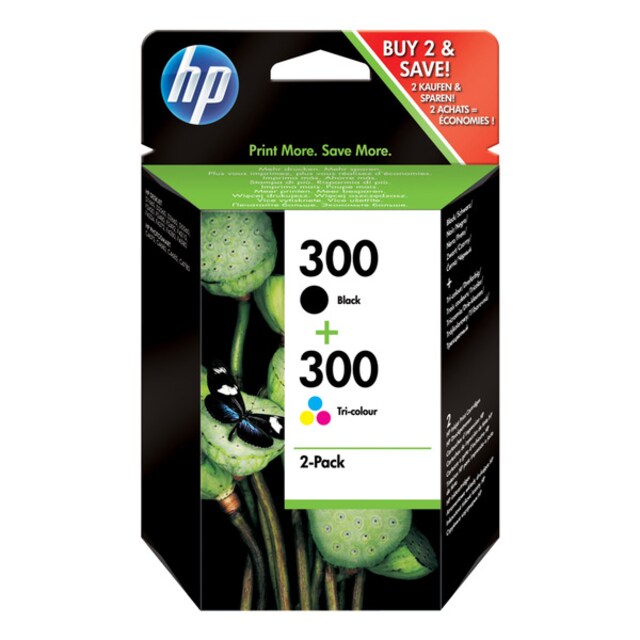 Imagen 0 de Multipack original HP 300 negro + tricolor (CN637EE)