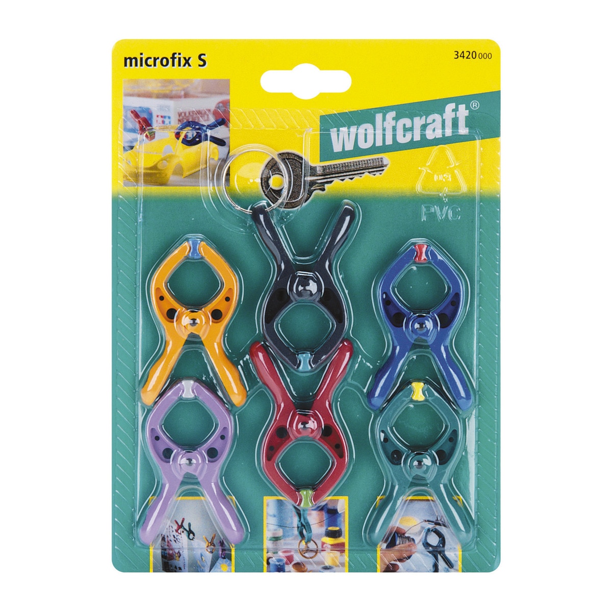 Conjunto de 6 Pinças de Mola Mini 20 + Anel Porta-Chaves 3