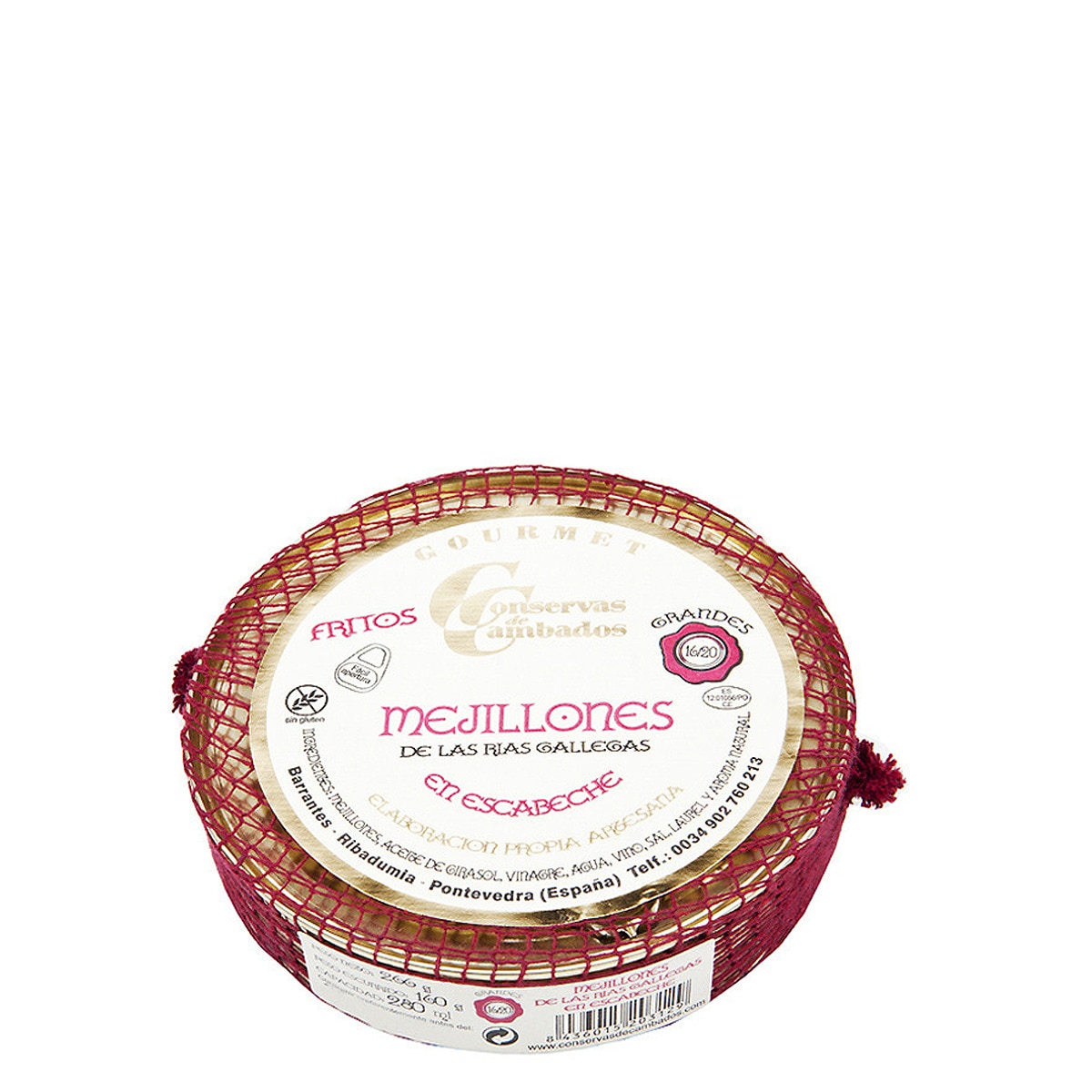 Moules des rias galiciennes marinées 1620 pièces Conservas de Cambados