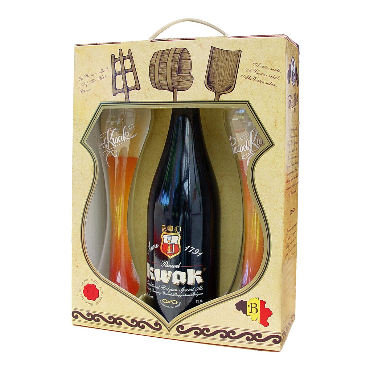 Kwak - Cerveza Rubia + 2 Vasos