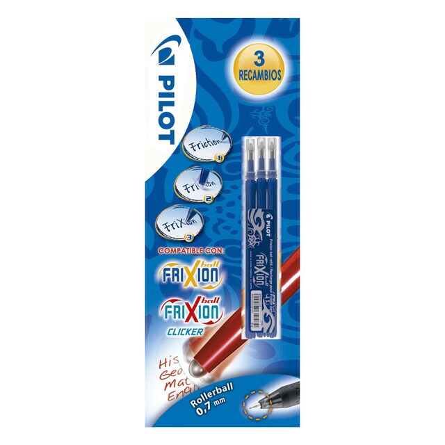 Imagen 0 de Blister Recambio Frixion Ball Clicker azul Pilot