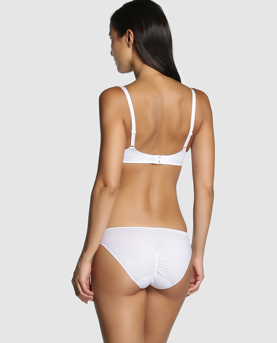 Cuecas de algodão com máximo conforto de mulher Janira Branco-2