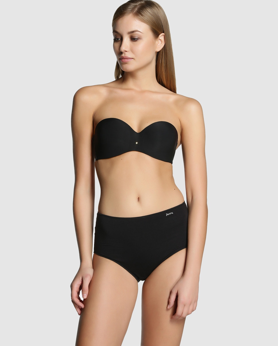 Cuecas de algodão com máximo conforto de mulher Janira Preto-3