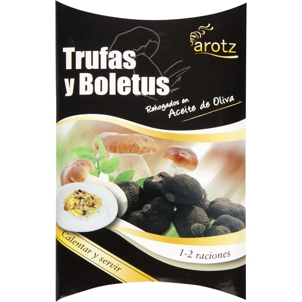 trufas y boletus rehogados en aceite de oliva calentar y servir estuche 100 g