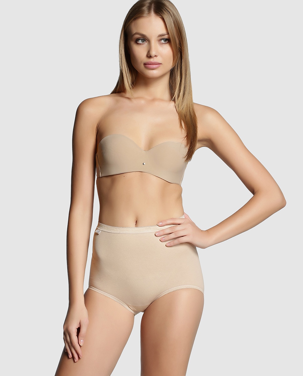 Cueca Cintura Subida Creme-4