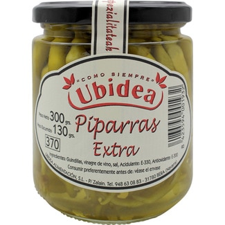 guindillas piparras Extra Selección frasco 130 g neto escurrido - Ubidea