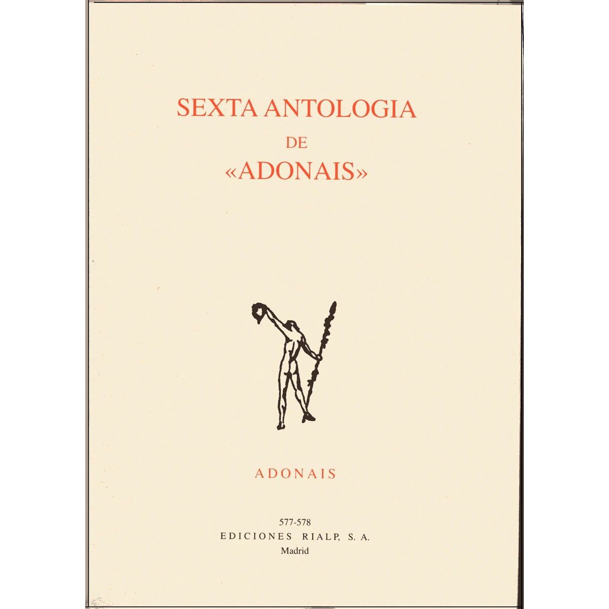 Imagen 0 de Sexta antología de adonáis (Tapa blanda)