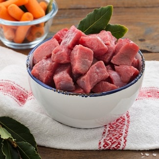 Carne magra de añojo troceada para fondue o ragout para guisar