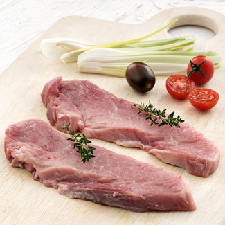Jamón de cerdo 50% Duroc en filetes, en trocitos para guisar o en pieza para asar