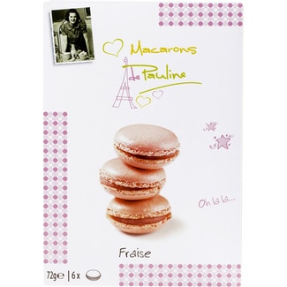 galletas rellenas de fresa estuche 72 g - Macarons De Pauline