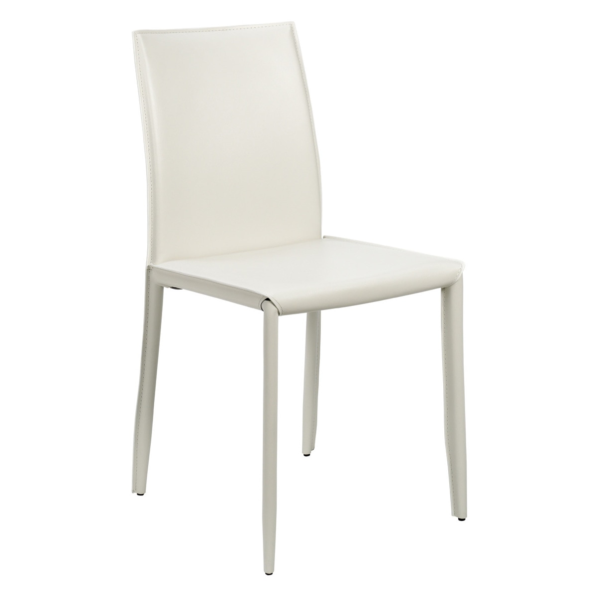 Cadeira de Mesa de Refeições em Pele Regenerada Andrew Branco-3