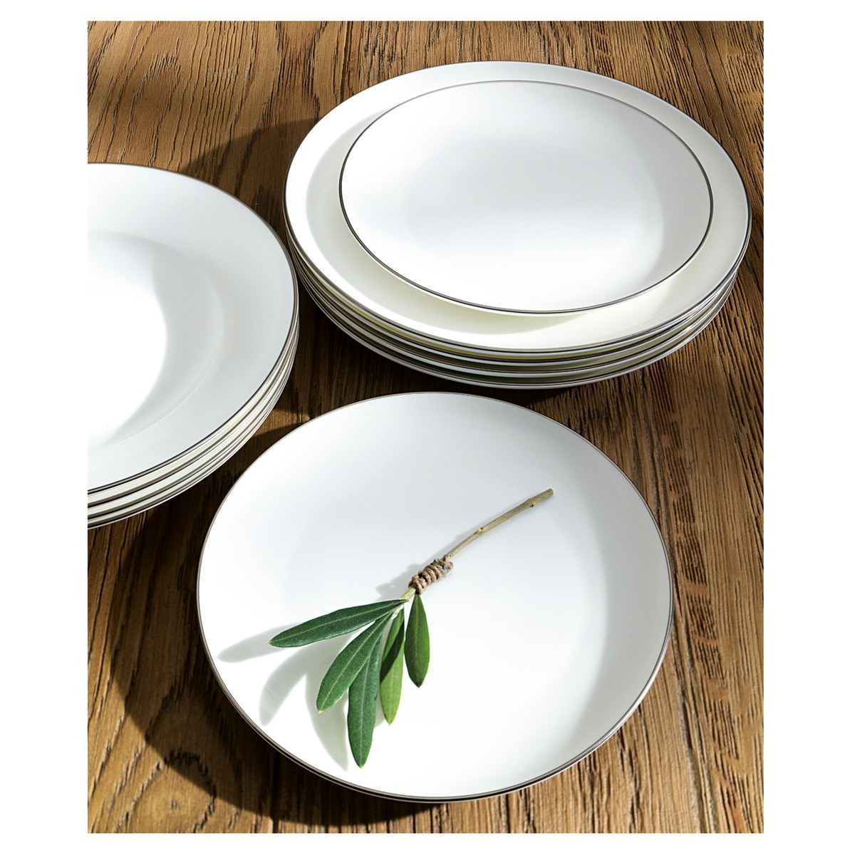 Chávena de chá com prato Bone China Fio Prateado El Corte Inglés Branco-3