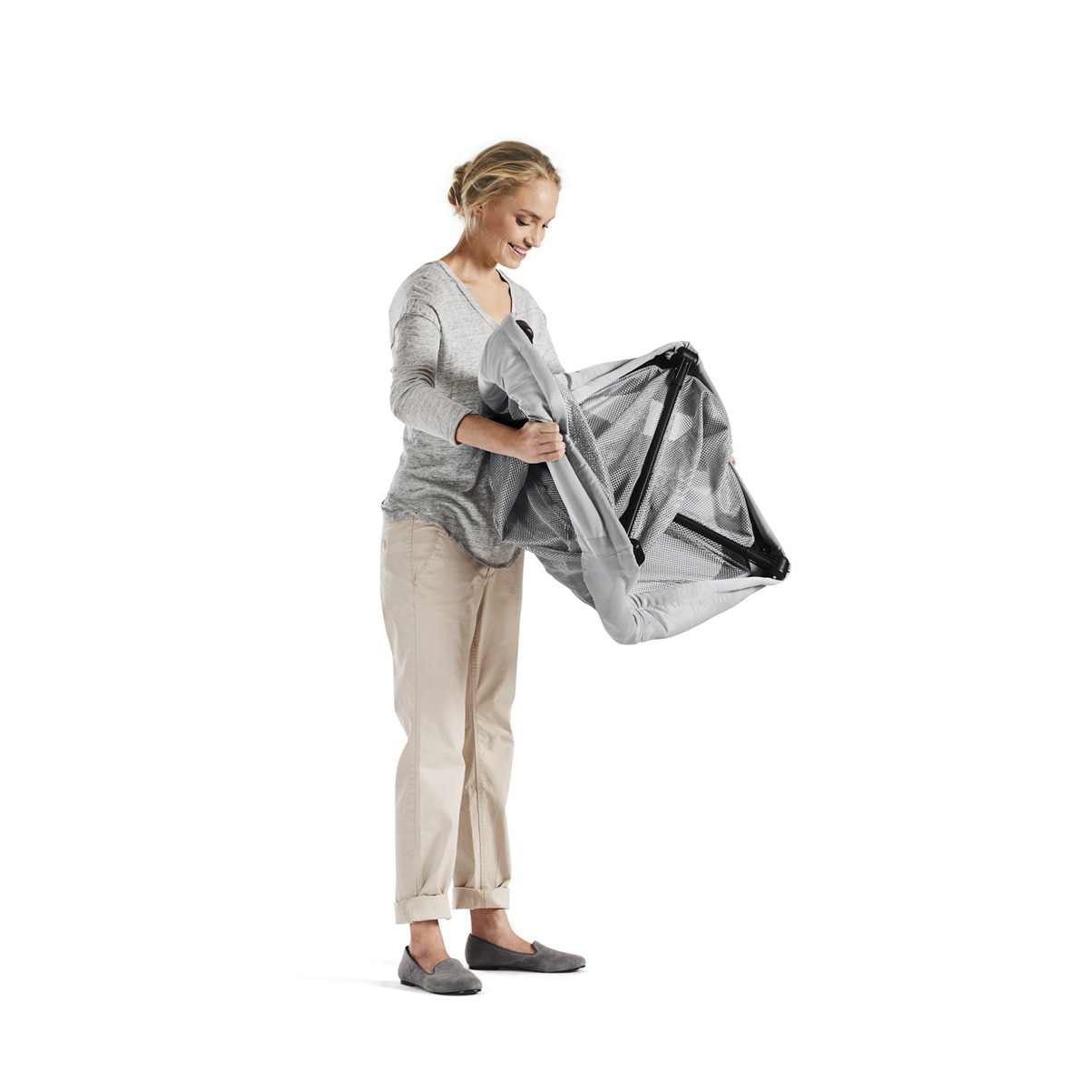 Cuna de viaje BabyBjörn Light gris Gris-3