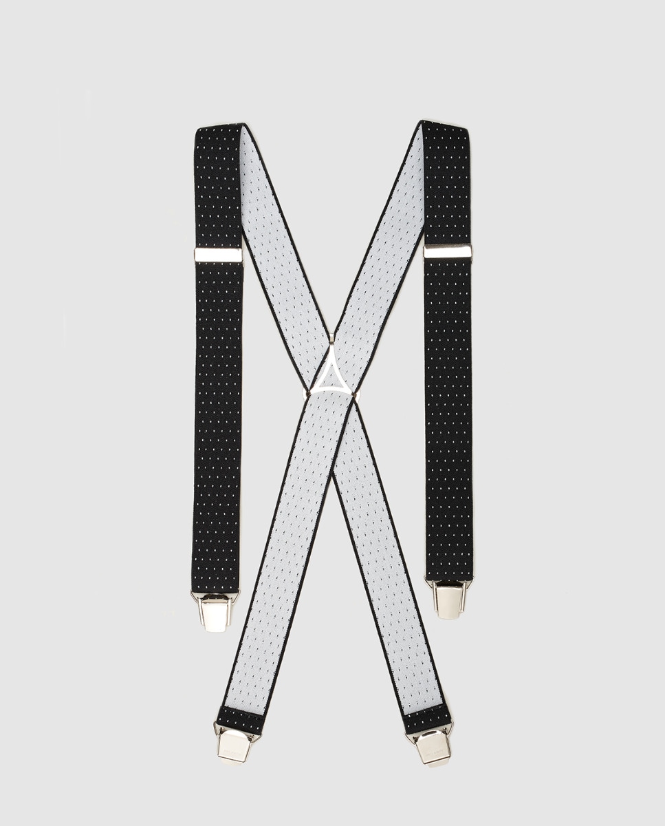 Imagem 0 de Suspensórios cinzentos com estampado em contraste. Produto fabricado em Espanha