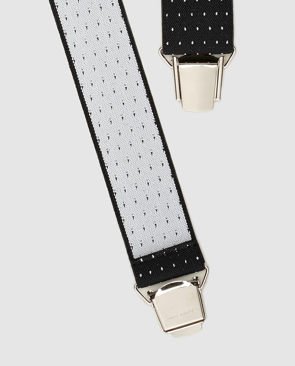 Suspensórios cinzentos com estampado em contraste. Produto fabricado em Espanha Preto-2