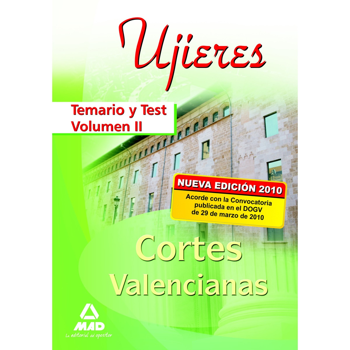 Imagen 1 de Ujieres de las cortes valencianas. Temario y test. Volumen ii  (Tapa blanda)