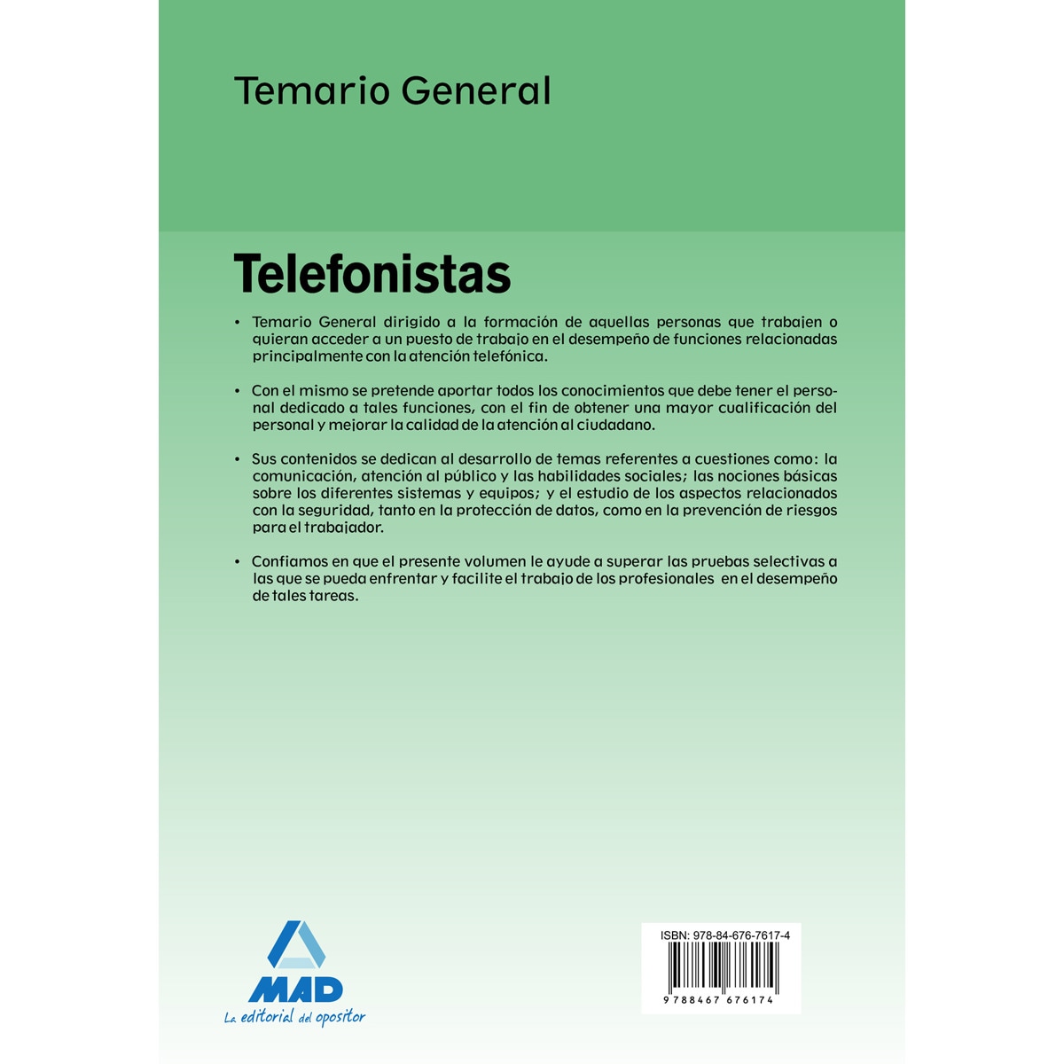 Telefonistas. Temario general(Tapa blanda) 2