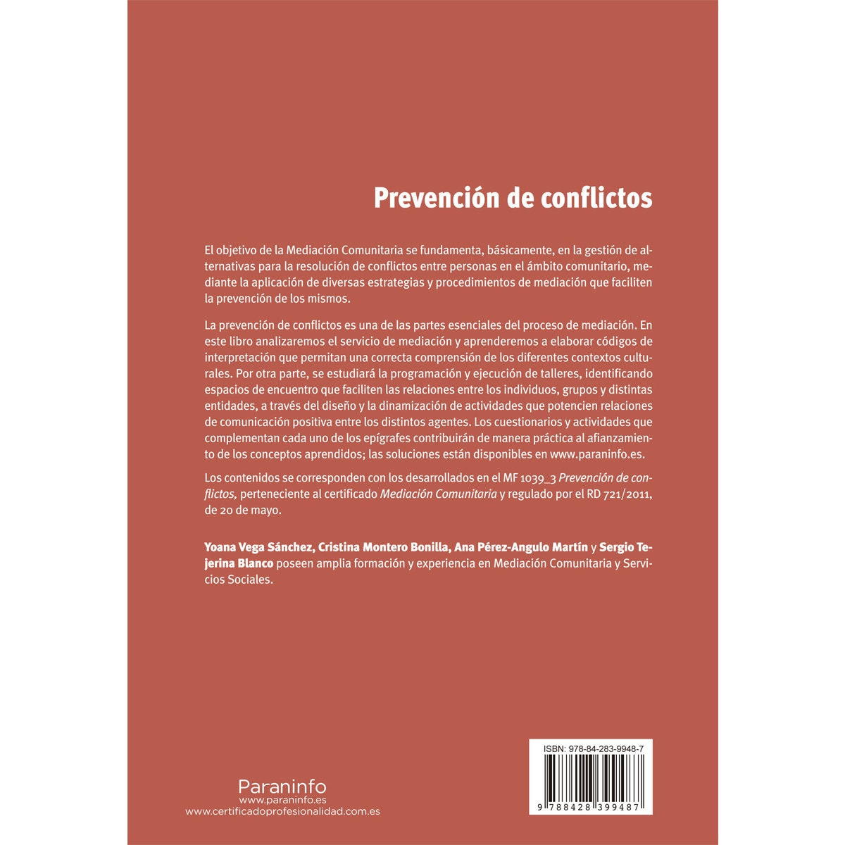 Prevención de conflictos(Tapa blanda) 2