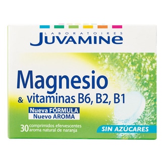 Magnésio + Vitaminas B6, B2, B1 com Sabor a Laranja embalagem 30 comprimidos - Juvamine