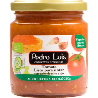 tumaca con aceite de oliva y ajo de agricultura ecológica frasco 235 g neto escurrido - Pedro Luis